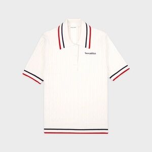 SPORTY & RICH Serif Logo Mini Cable Polo L